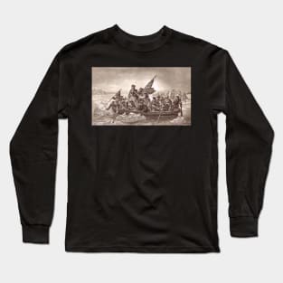 Washington Crossing Delaware Christmas Night  Dec 25 1766 Long Sleeve T-Shirt